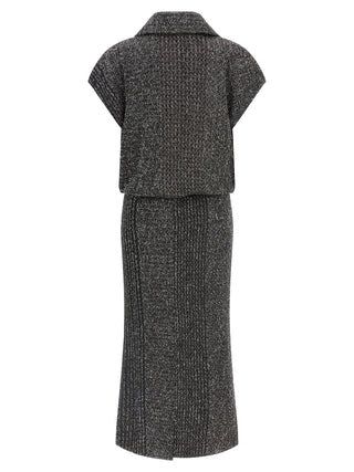 Gray Polyamide Midi Dress