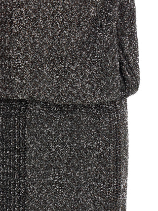 Gray Polyamide Midi Dress