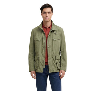 Green Cotton Full-Length Jacket