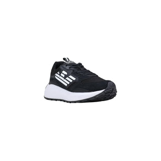 Black And White Polyethylene Athletic Sneakers