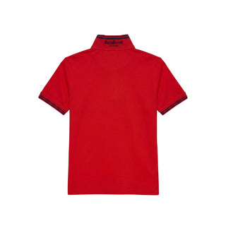 Red Cotton Men Polo-Shirt