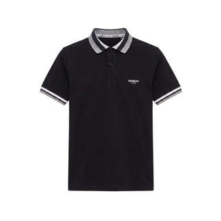 Black Cotton Men Polo