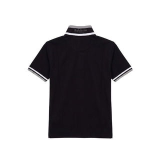 Black Cotton Men Polo
