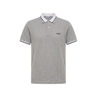 Grey Cotton Men Polo
