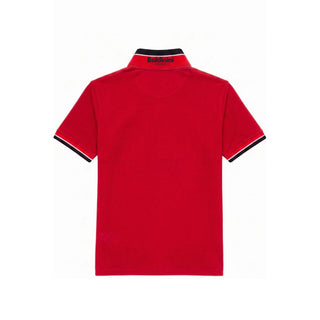Red Cotton Men Polo-Shirt