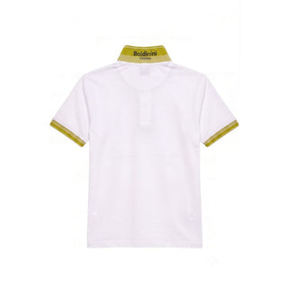 White Cotton Men Polo-Shirt