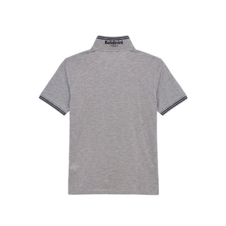 Grey Cotton Men's Polo-Shirt