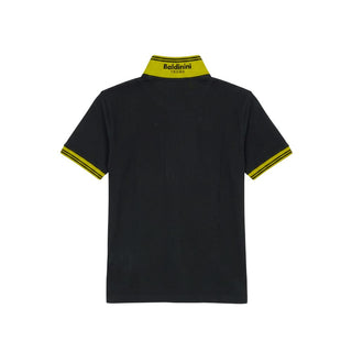 Blue Cotton Men Polo Shirt