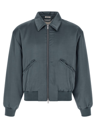 Gray Viscose Bomber