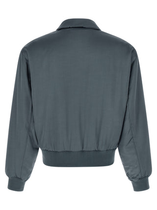 Gray Viscose Bomber