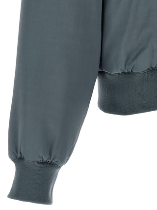 Gray Viscose Bomber