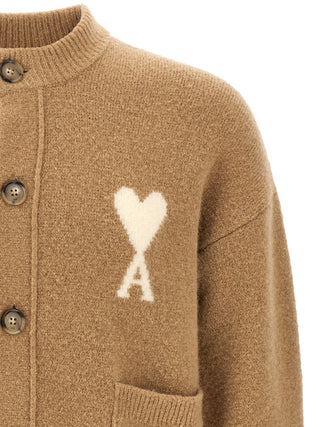Beige Alpaca Leather Cardigan