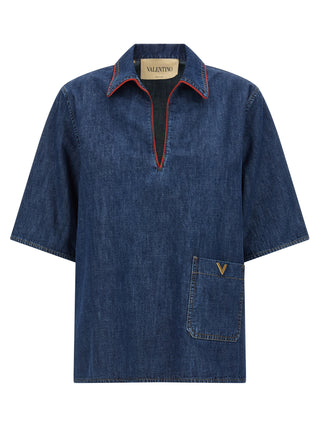 Blue Cotton Blouse