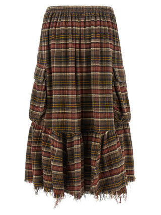 Brown Cotton Mini Skirt