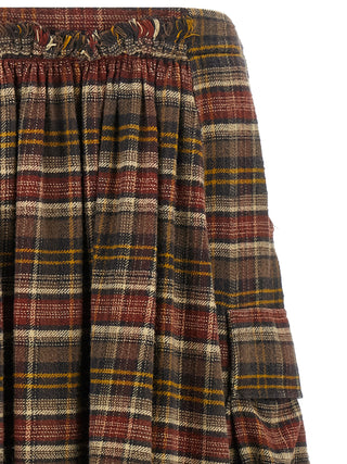 Brown Cotton Mini Skirt