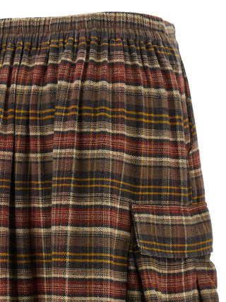 Brown Cotton Mini Skirt