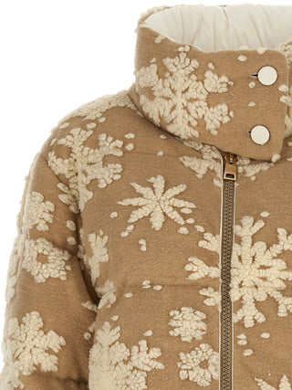 Beige Polyester Full-Length Jacket