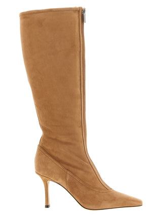 Beige Lamb Leather Over The Knee