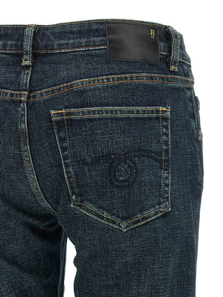 Blue Cotton Straight-Leg Jeans