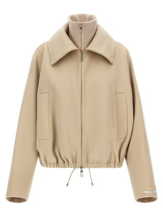 Beige Wool Bomber