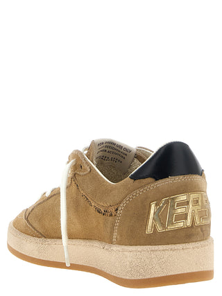 Beige Cowhide Low Top Sneakers