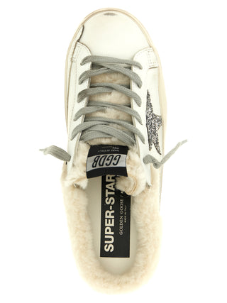 White Leather Slides