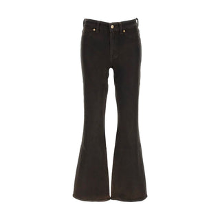 Black Cotton Bootcut Jeans