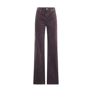 Brown Cotton Casual Pants