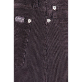 Brown Cotton Casual Pants