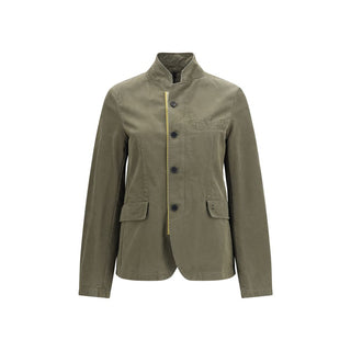 Bicolor Cotton Full-Length Jacket