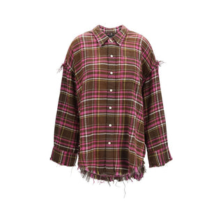 Brown Cotton Pattern Shirt