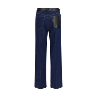 Blue Recycled Cotton Straight-Leg Jeans