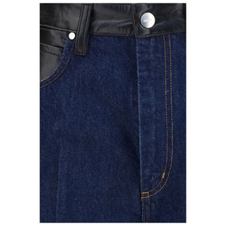 Blue Recycled Cotton Straight-Leg Jeans