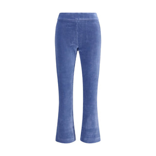 Blue Cotton Flared Pants