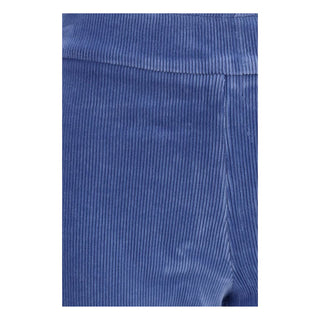 Blue Cotton Flared Pants