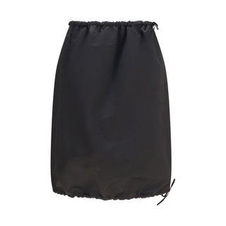 Black Cotton Mini Skirt