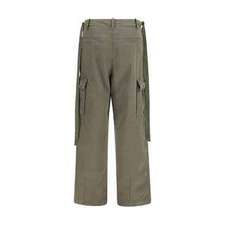 Bicolor Cotton Cargo Pants