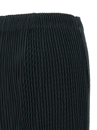 Blue Polyester Midi Skirt