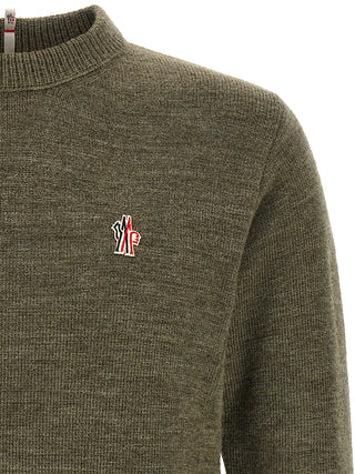 Bicolor Virgin Wool Cardigan