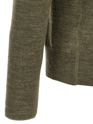 Bicolor Virgin Wool Cardigan