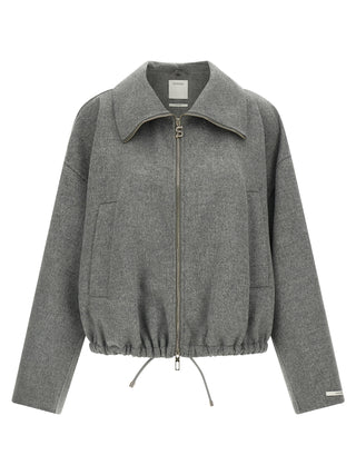 Gray Wool Bomber
