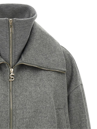 Gray Wool Bomber