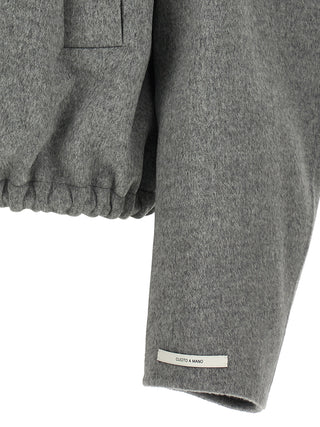 Gray Wool Bomber