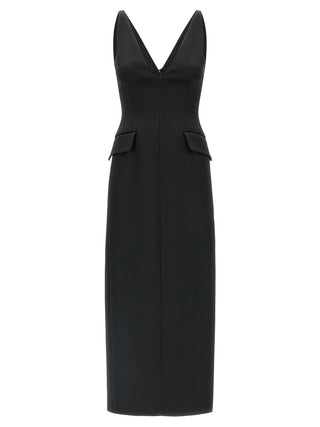 Black Acetate Midi Dress
