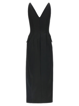Black Acetate Midi Dress