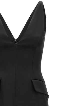 Black Acetate Midi Dress
