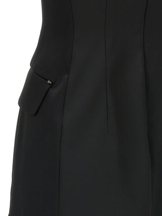 Black Acetate Midi Dress