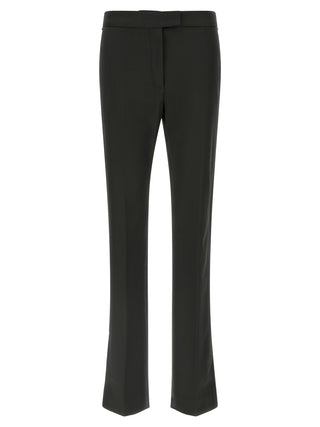 Black Virgin Wool Flared Pants