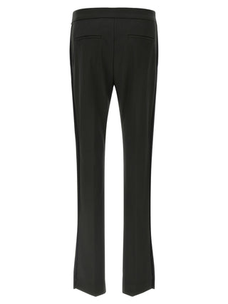 Black Virgin Wool Flared Pants