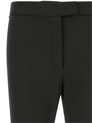 Black Virgin Wool Flared Pants